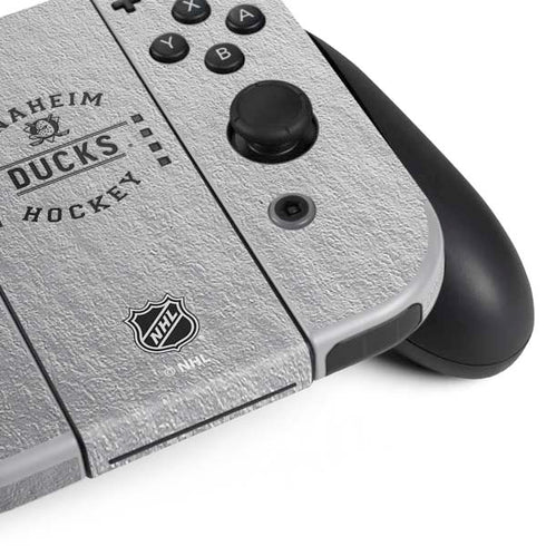NHL Anaheim Ducks Black Text Nintendo Switch OLED (2021) Skin